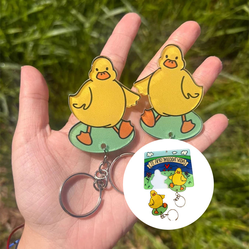 Duck Couple Keychain