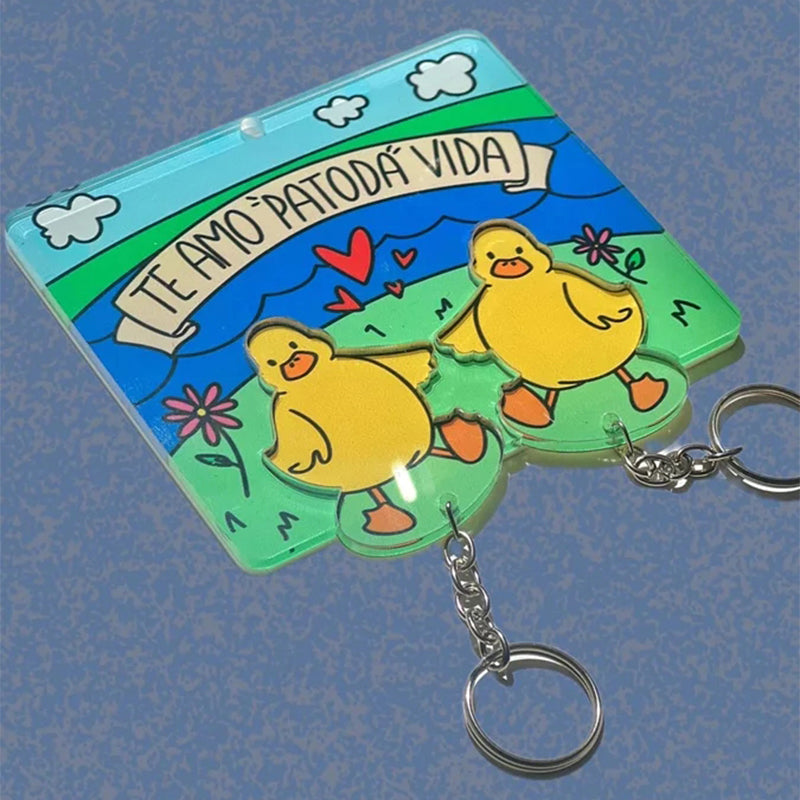 Duck Couple Keychain