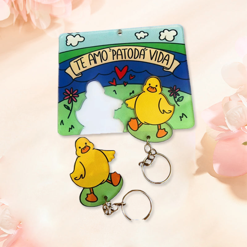 Duck Couple Keychain