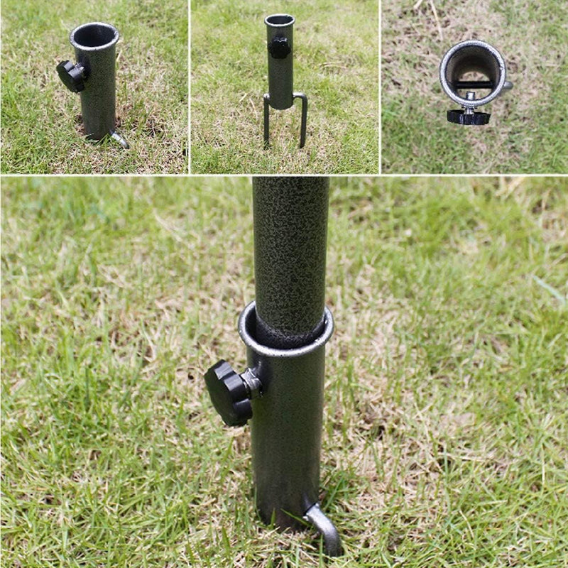 Heavy-Duty Adjustable Spiral Ground Anchor Umbrella Holder