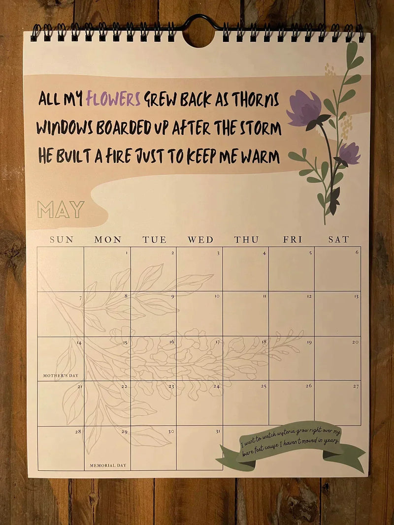 2025 TS Lyrics Calendar