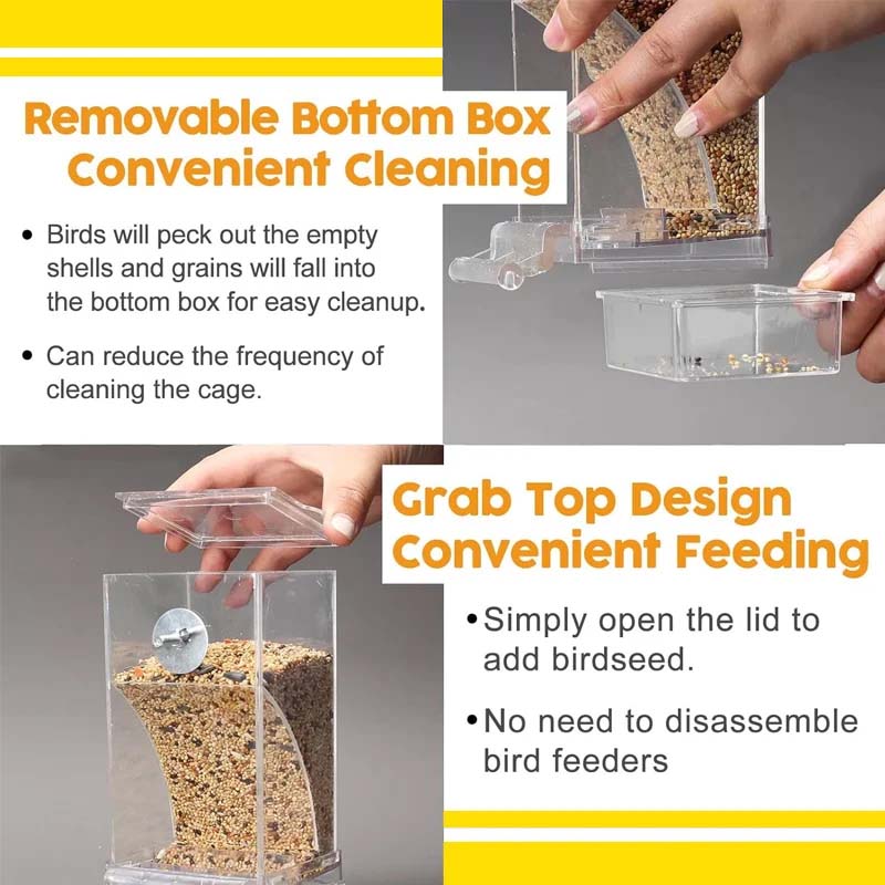 Automatic No-Spill Transparent Bird Feeder