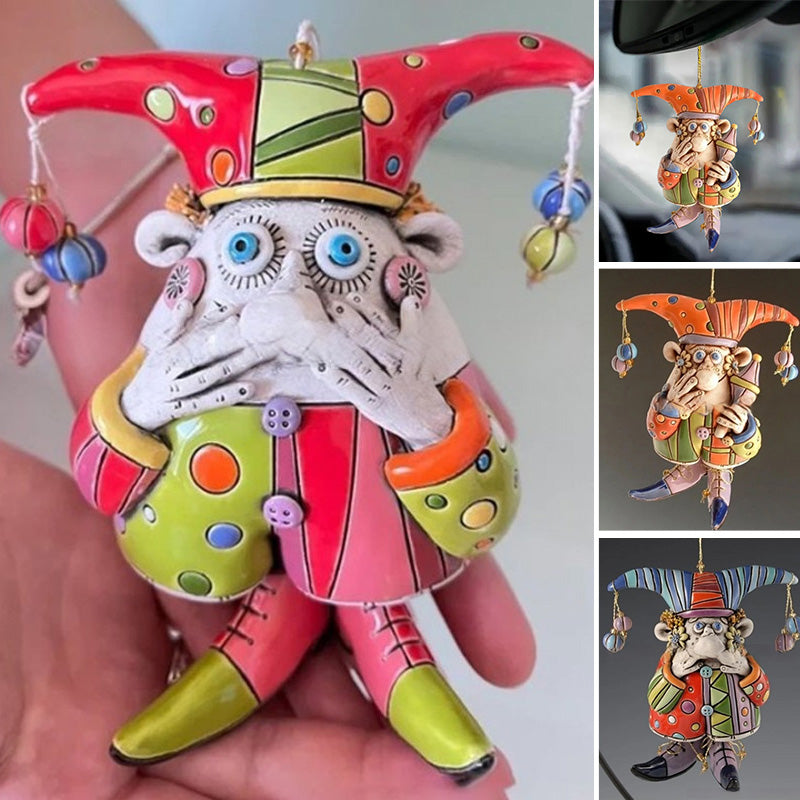 Resin Wind Chime Clown Decoration