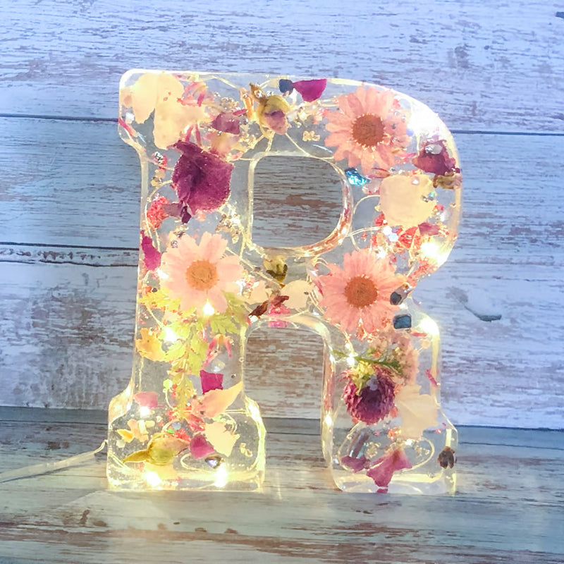 Dried Flower Letters Night Light