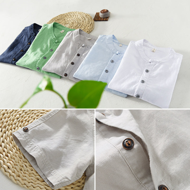 Men's Summer Linen Shirt With Buttons