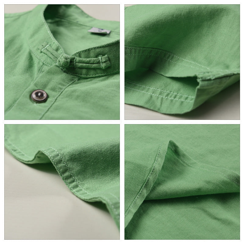 Men's Summer Linen Shirt With Buttons