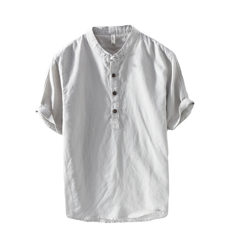 Men's Summer Linen Shirt With Buttons