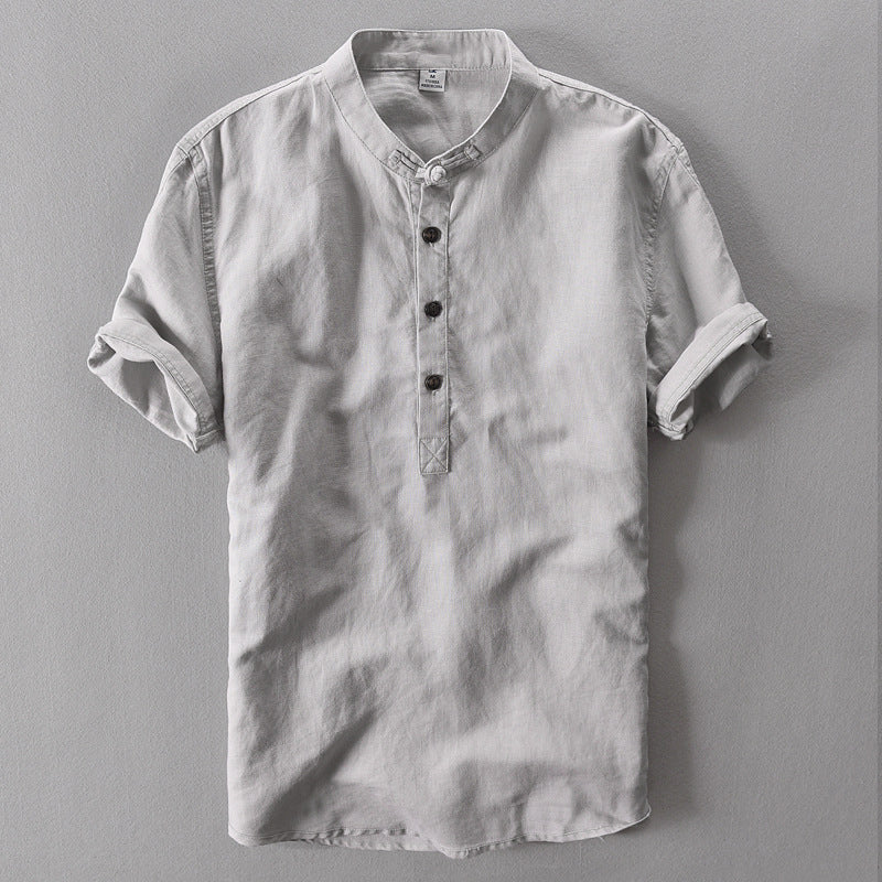 Men's Summer Linen Shirt With Buttons